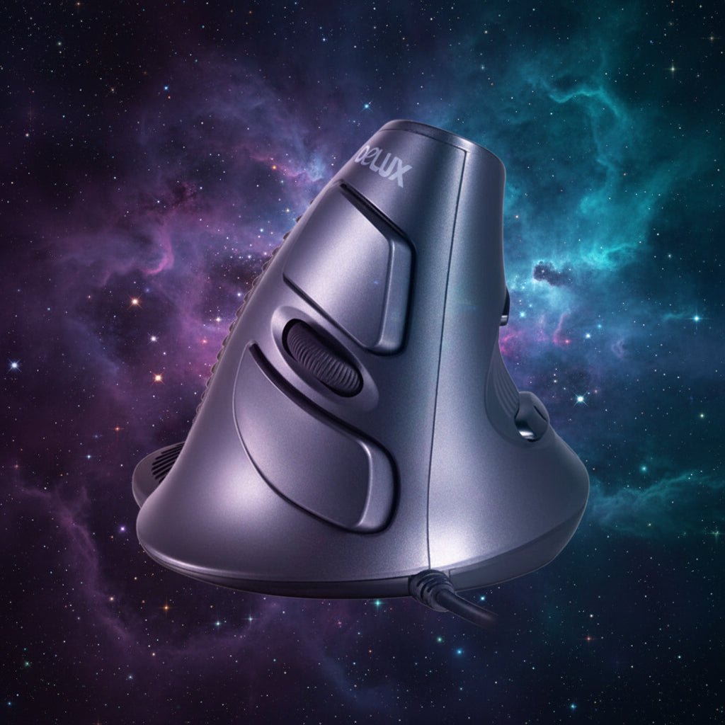 The Precision Tethered Node — Vertical Ergonomic Mouse for Deep Focus