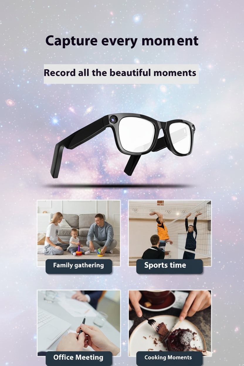 Arete AI Smart Glasses with HD Camera & Real-Time Audio