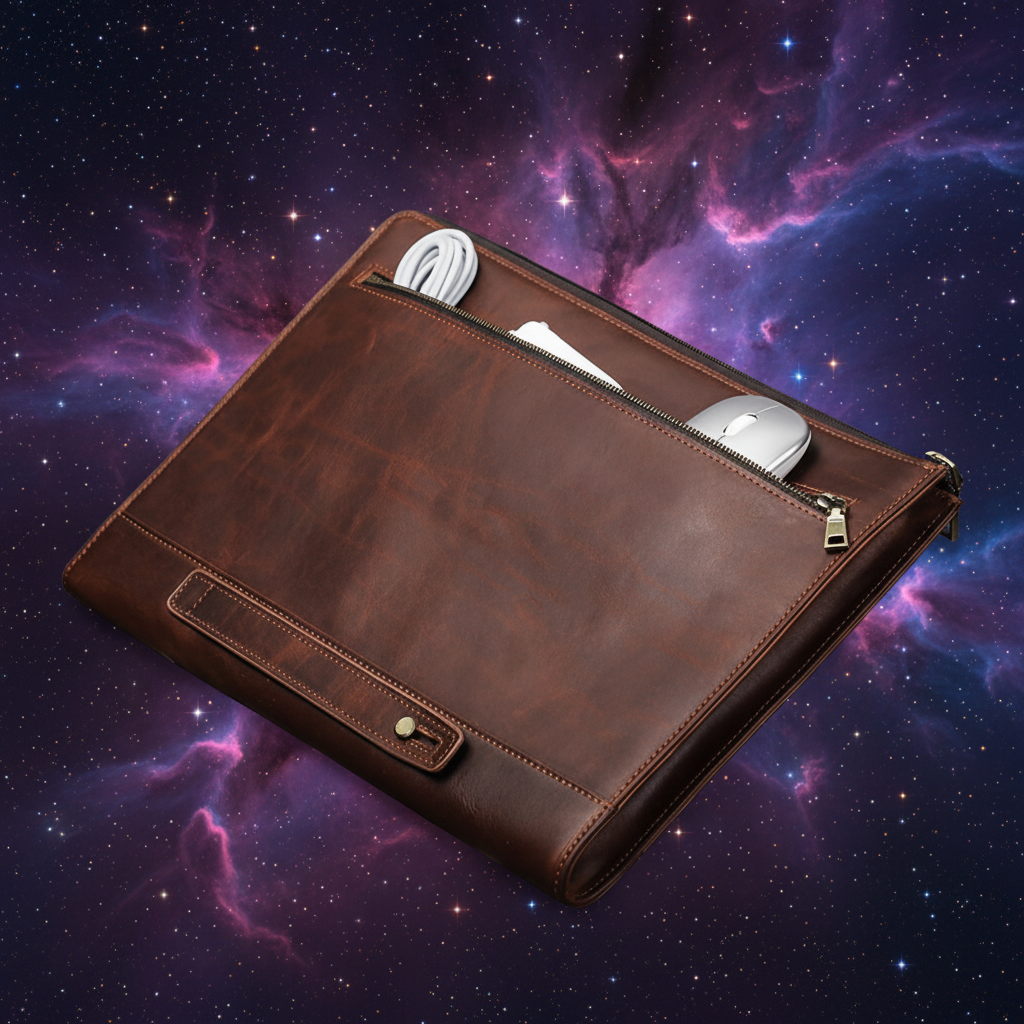 Arete Crazy Horse Leather Laptop Bag & Zippered Protective Case