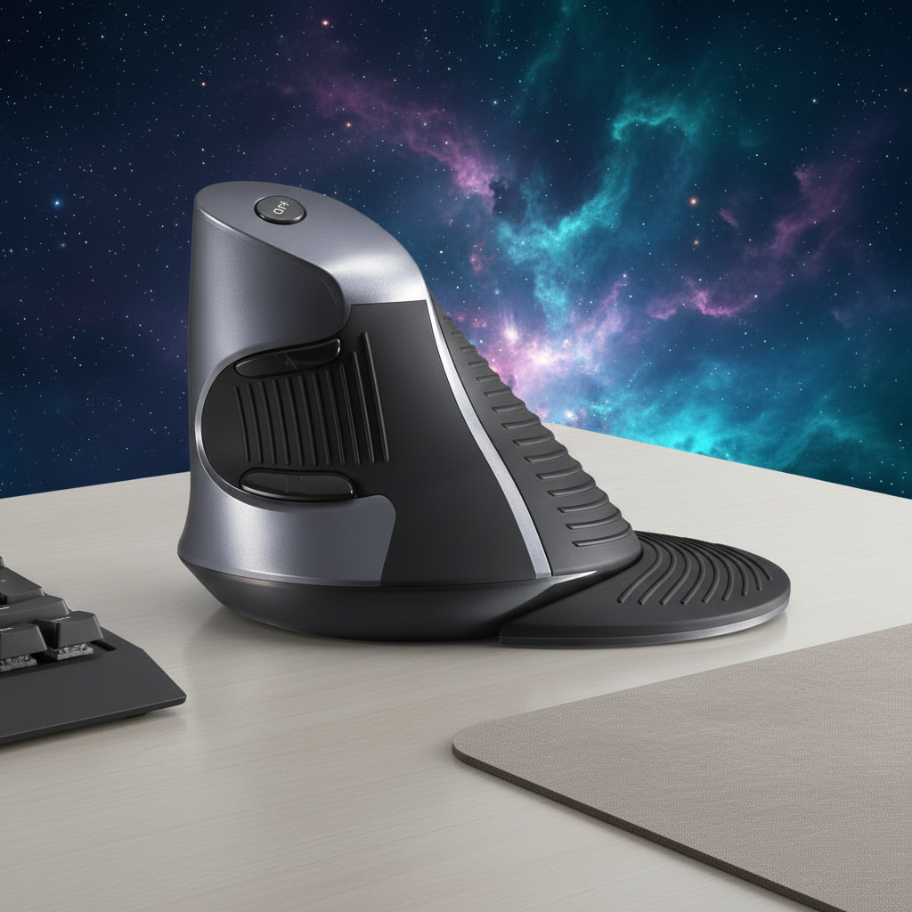 The Precision Tethered Node — Vertical Ergonomic Mouse for Deep Focus