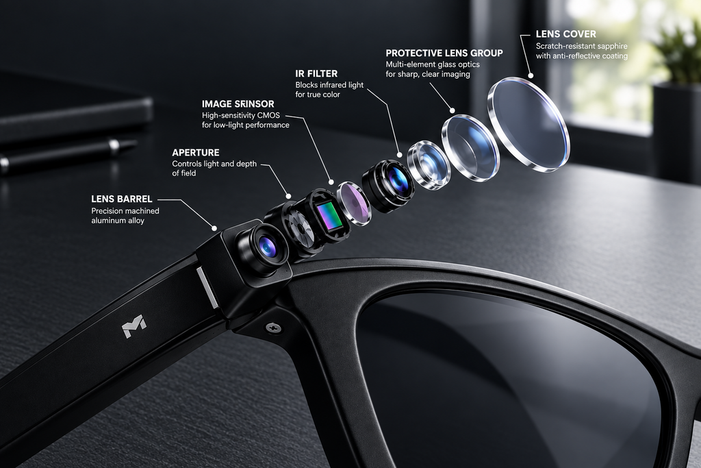 Arete AI Smart Glasses with HD Camera & Audio
