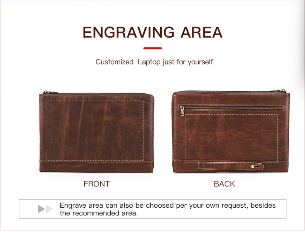 Arete Crazy Horse Leather Laptop Bag & Zippered Protective Case