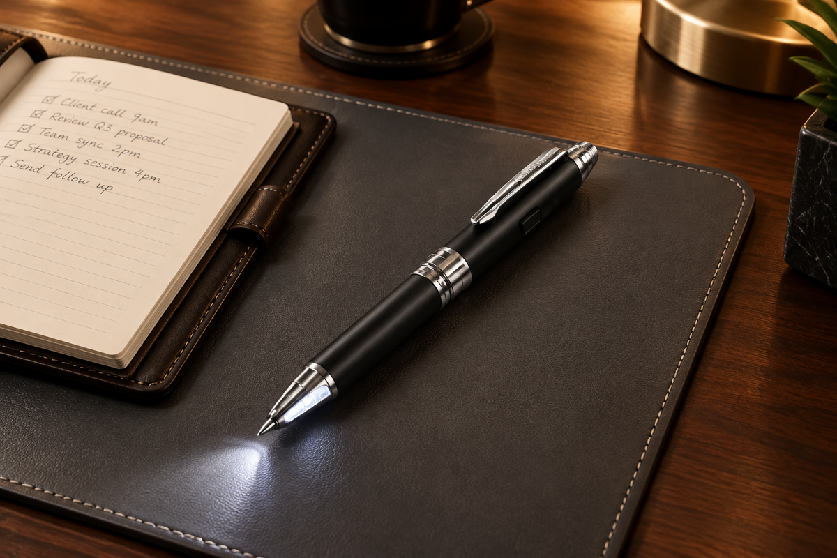 Arete Luminal Scribe 3-in-1 Pen with Red LED Light & Stylus