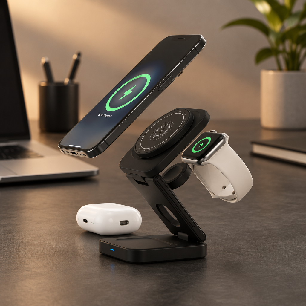 Arete 3-in-1 Foldable Magnetic Wireless Charging Station