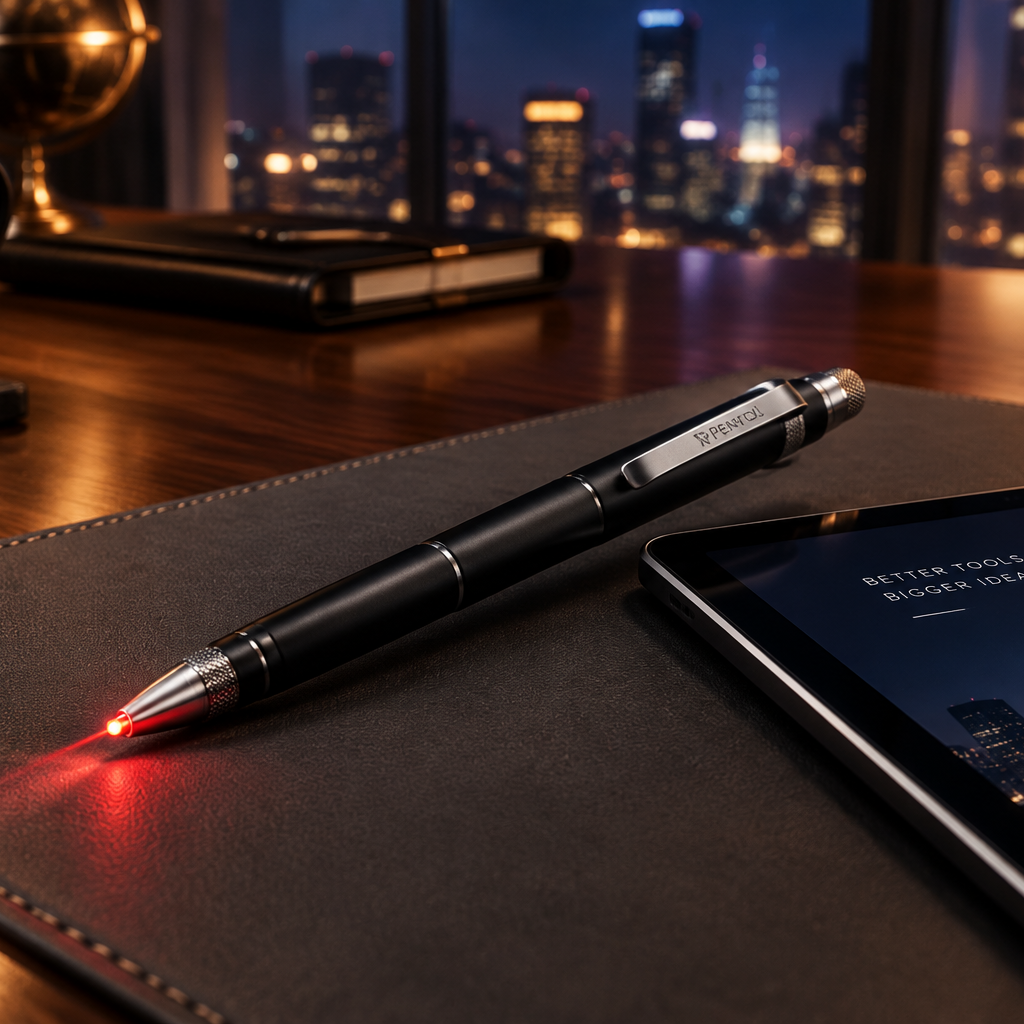 Arete Luminal Scribe 3-in-1 Pen with Red LED Light & Stylus