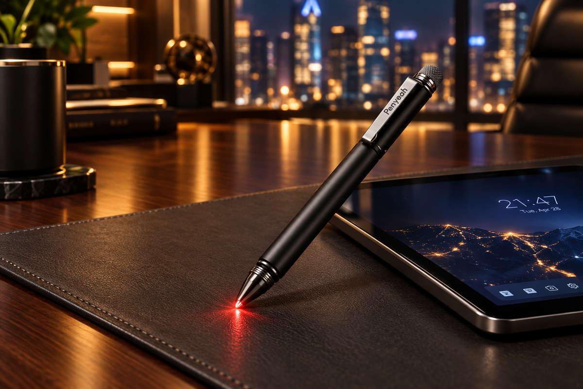 Arete Luminal Scribe 3-in-1 Pen with Red LED Light & Stylus