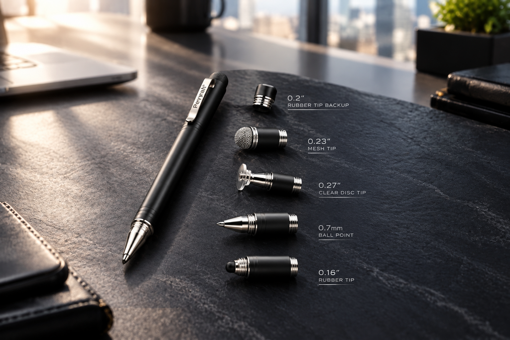 Main Body: Aerospace-Grade Alloy Chassis   Node 1: 0.7 mm Micro-Fluid Precision Ink   Node 2: High-Sensitivity Capacitive Stylus   Node 3: Dual-Phase LED Module
